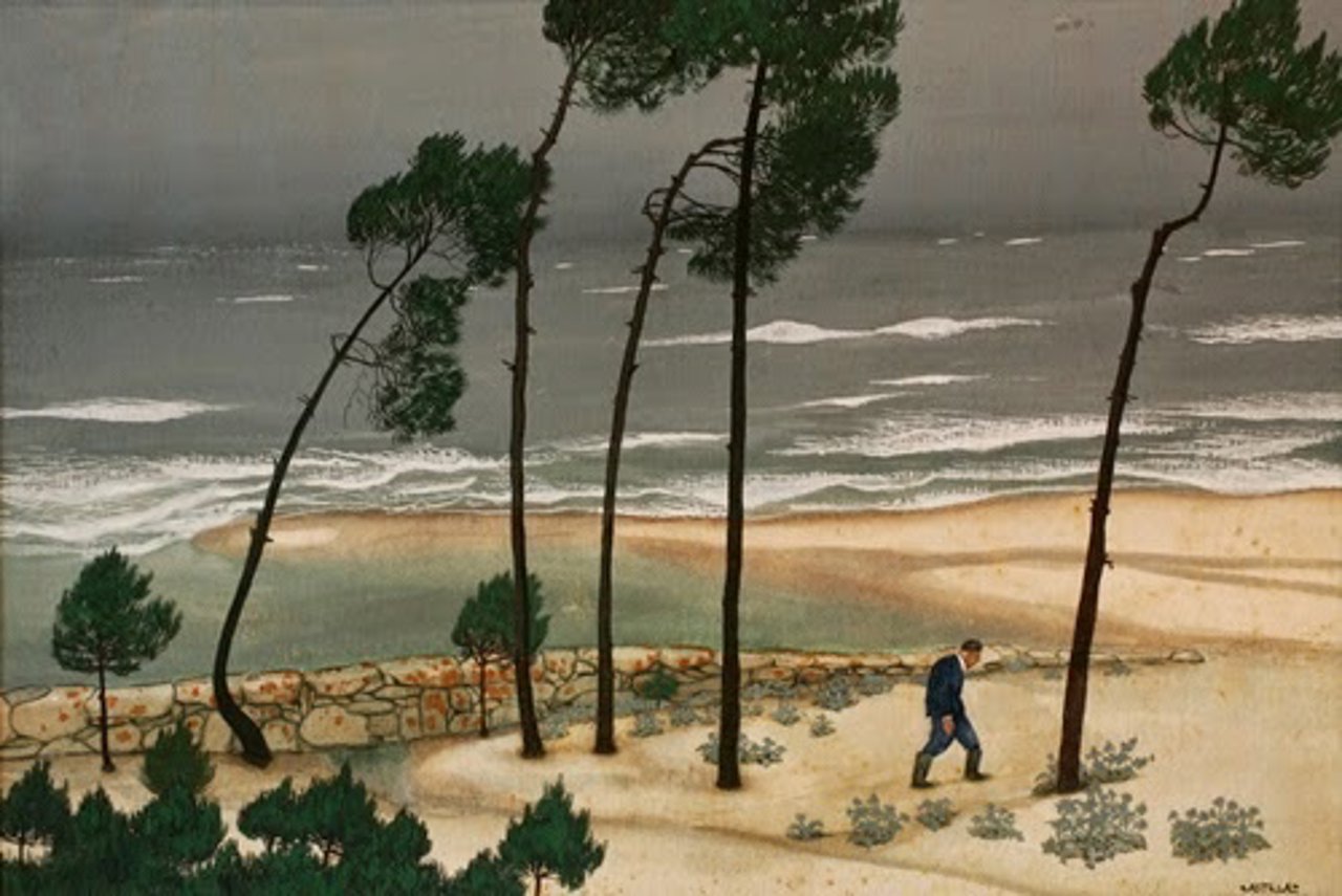 Acuarela de Castelao para ilustrar la cubierta de Vento Mareiro, de Cabanillas