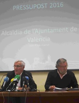 Ribó y Vilar durante la presentación del presupuesto 2016