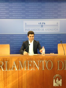 El diputado de C's Sergio Romero en rueda de prensa