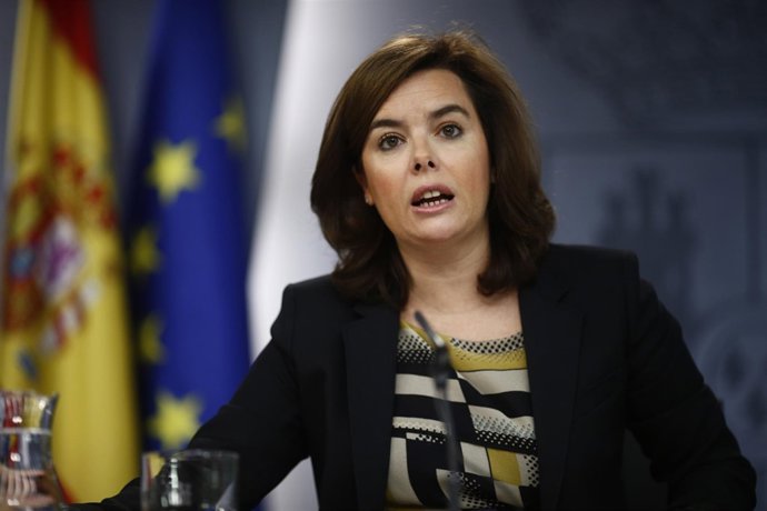 Soraya Sáenz de Santamaría tras el Consejo de Ministros