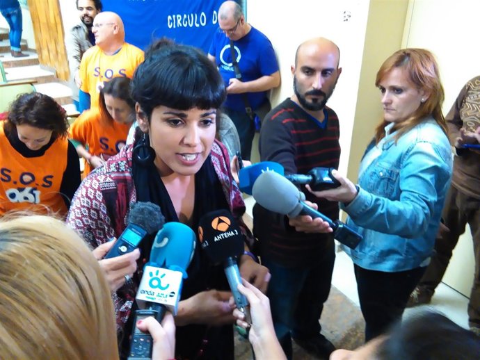 Teresa rodríguez podemos acto málaga carteros del cambio enmiendas nómina