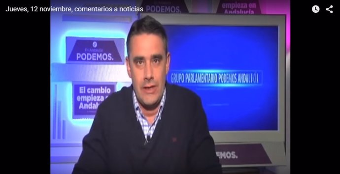 Moreno Yagüe en un vídeo de Podemos