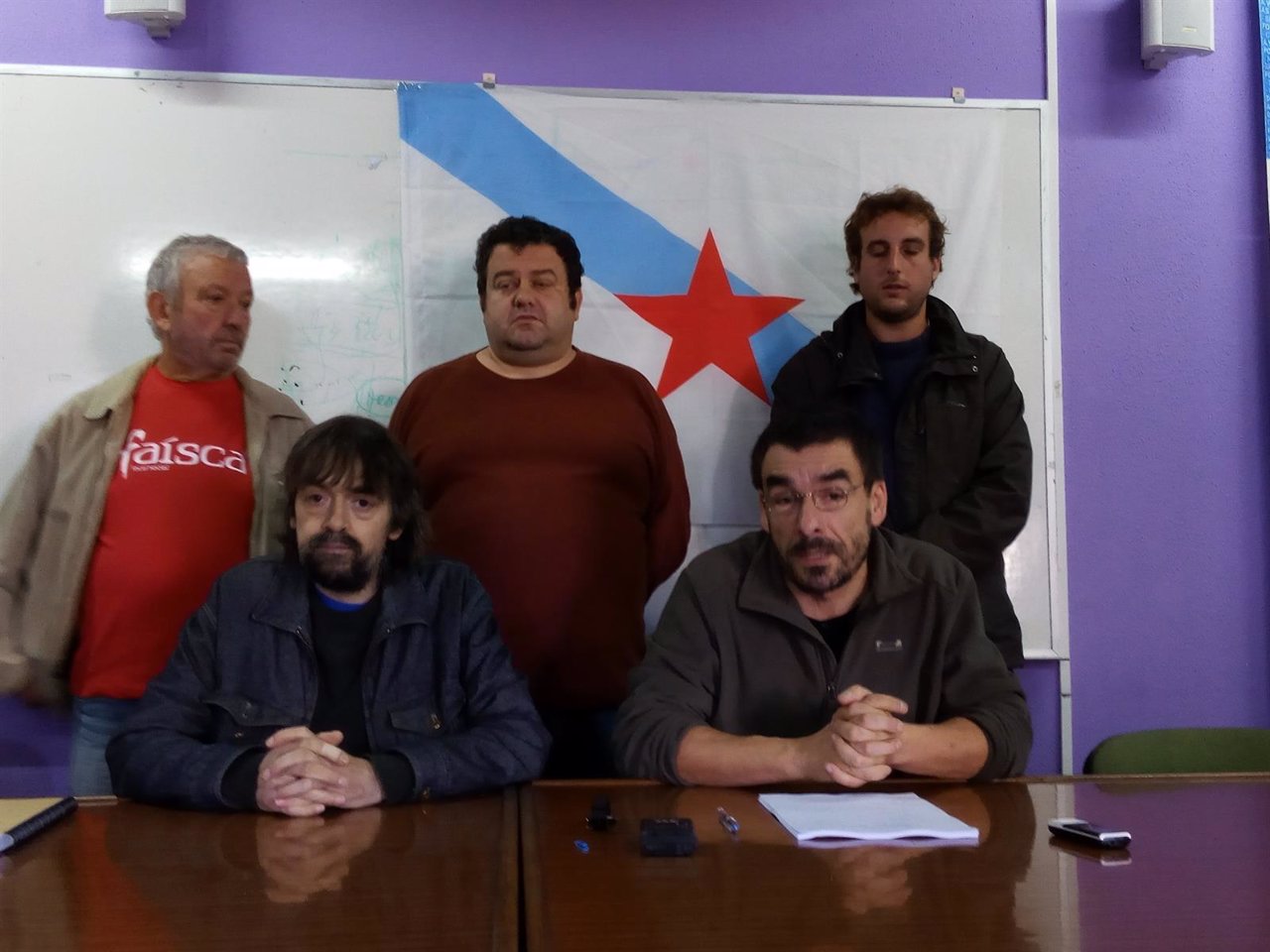 Detenidos de Causa Galiza, Joám Peres, primero de abajo por la derecha