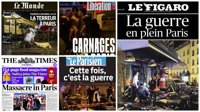 Las portadas de los diarios internacionales después de los ataques en París