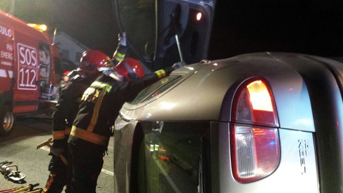 El vehículo accidentado en Voto