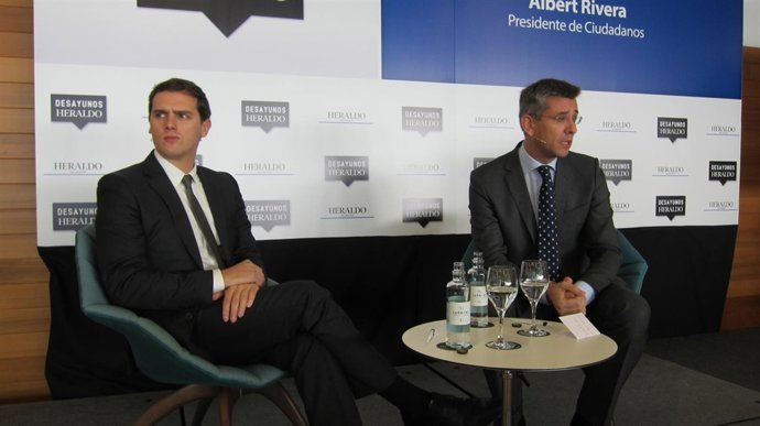 Albert Rivera (C's) en los desayunos de Heraldo de Aragón
