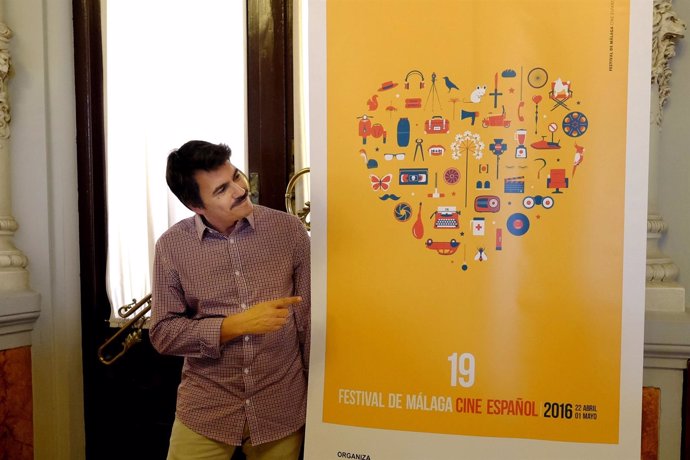 Cartel del Festival de Málaga 2016 y su creador Armando Jiménez