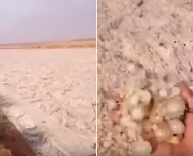 Extraño fenómeno en el desierto Rub 'al Khali en Arabia Saudí