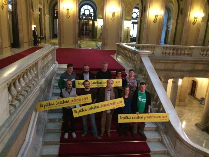 Los diputados de la CUP en el Parlament