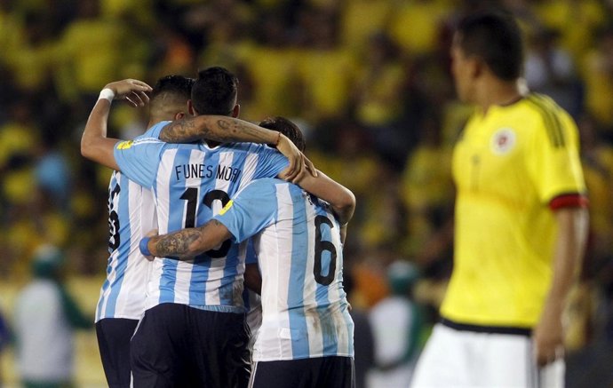Argentina celebra el triunfo ante Colombia