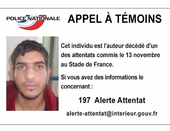 Uno de los terroristas que se inmoló junto al Estadio de Francia en París