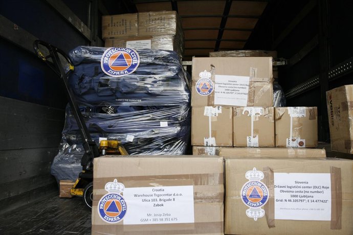 Cargamento de España para refugiados en Eslovenia y Croacia