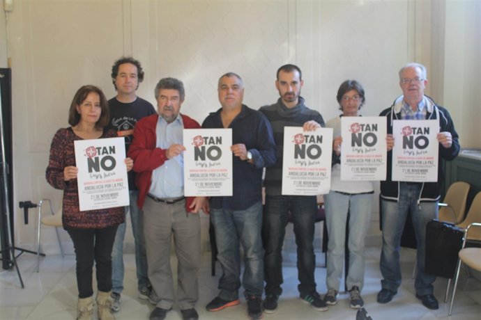 Presentación de la Marcha contra la base de Morón de la Frontera