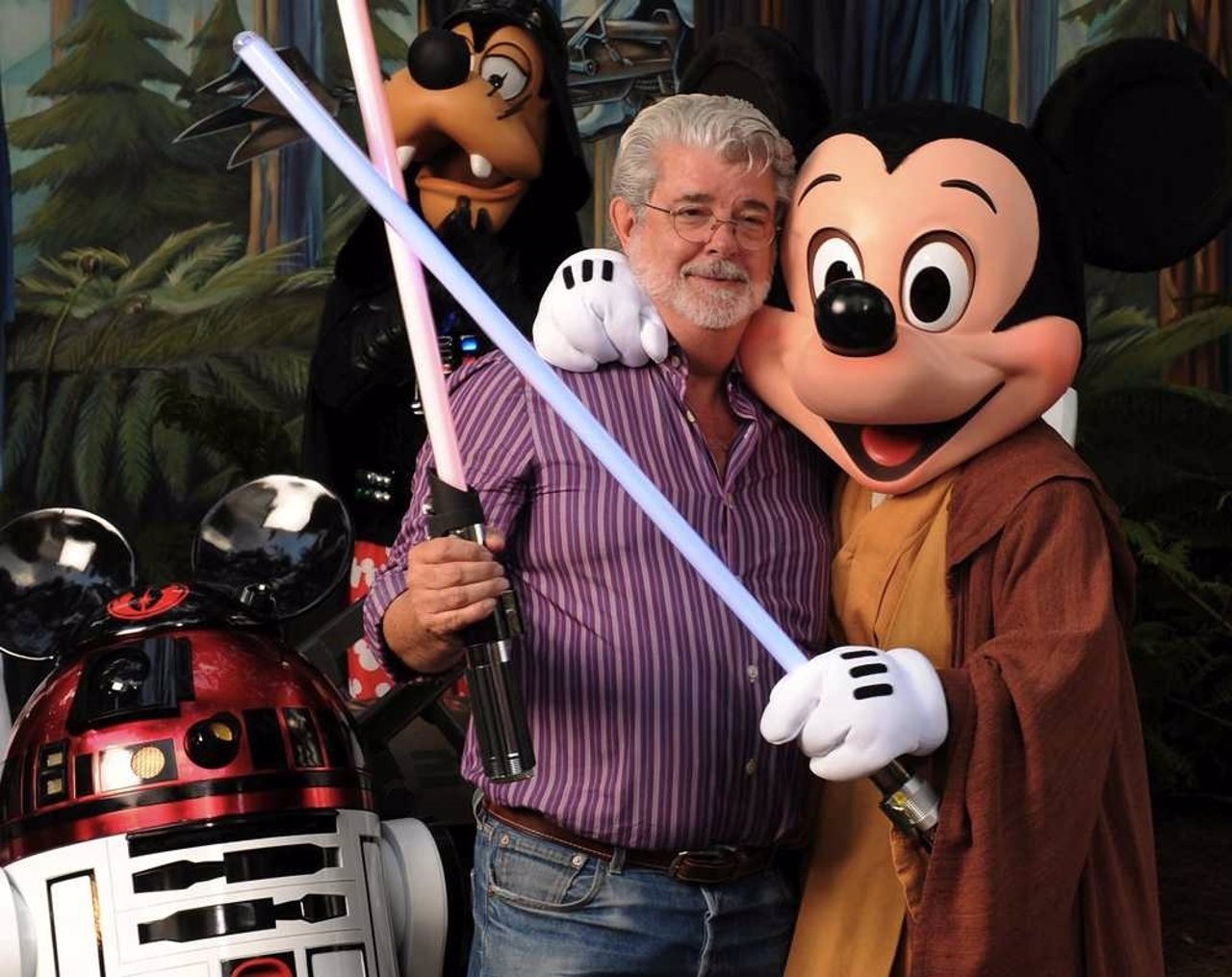 George Lucas con Mickey Mouse.