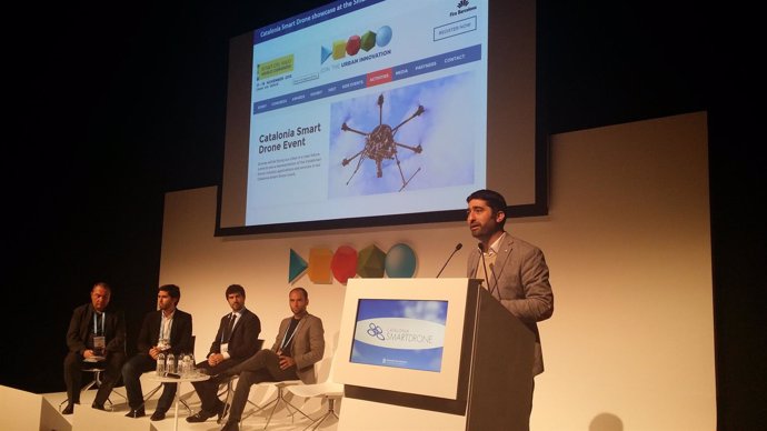 Jordi Puigneró en la presentación del grupo para impulsar la industria de drones