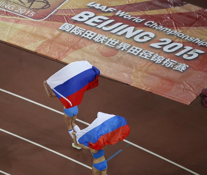 Atletas rusos en el Mundial de atletismo de Pekín