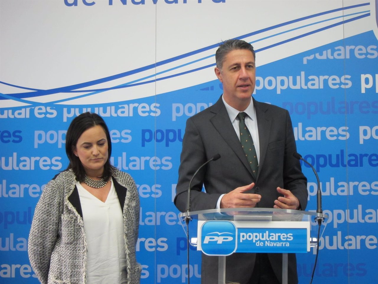 Cristina Sanz y Xavier García Albiol en la rueda de prensa