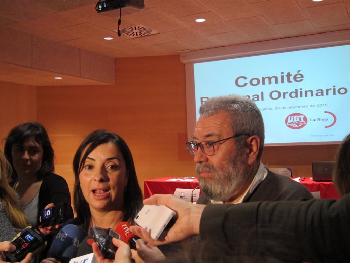 Cándido Méndez junto a Cristina Antoñanzas
