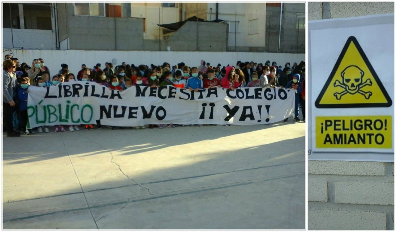 Padres colegio Sagrado Corazón de Librilla protestan por el techo de