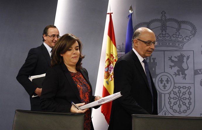 Soraya Santamaría tras el Consejo de Ministros