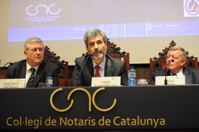 Carlos Lesmes (TS y CGPJ), Joan Carles Ollé (Colegio Notarios de Cat.) y P.Bequé