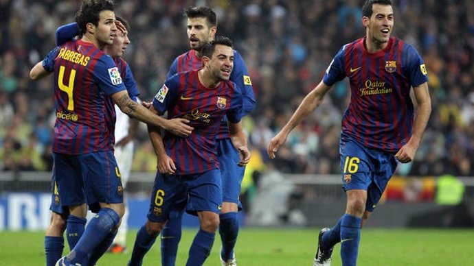 Busquets, Xavi, Piqué Y Cesc Fábregas Con El Barcelona