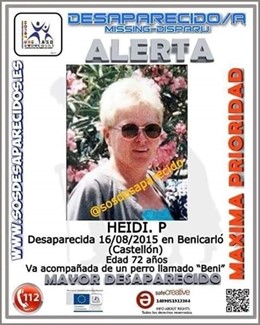 Imagen de la mujer desaparecida en Benicarló este verano