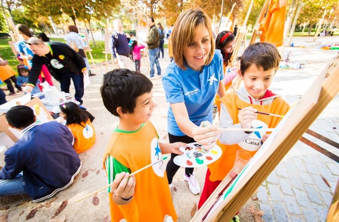 Actividad con voluntarios de La Caixa