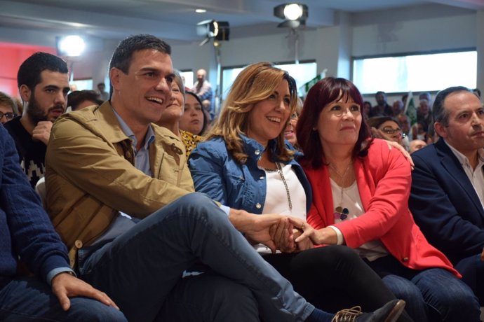 Pedro Sánchez, Susana Díaz y Micaela Navarro, este domingo en Jaén