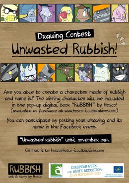 Cuento interactivo 'Rubbish' del español Hosco!, concurso de dibujo de la SEPR