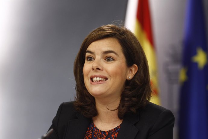 Soraya Santamaría tras el Consejo de Ministros