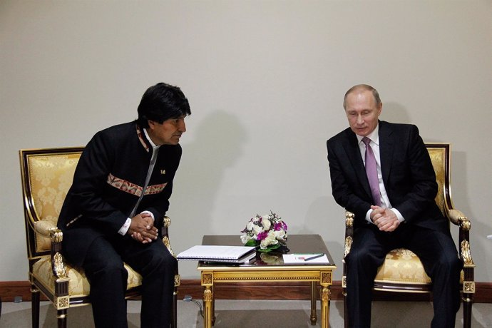 Evo Morales y Vladimir Putin