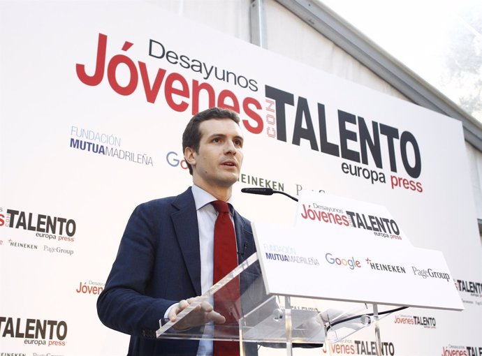 Pablo Casado en el Desayuno de Europa Press Jóvenes con Talento