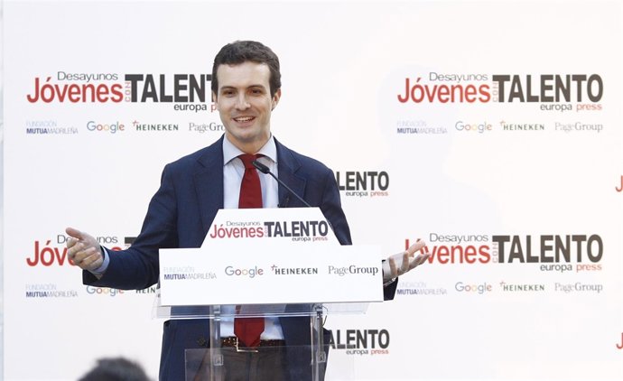 Pablo Casado en el Desayuno de Europa Press Jóvenes con Talento