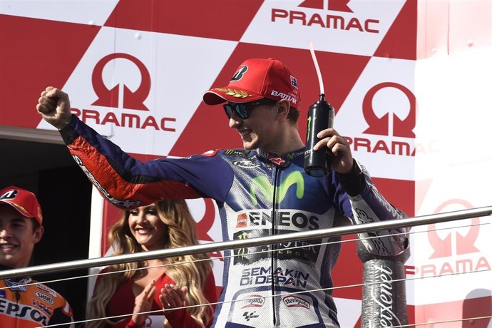 Jorge Lorenzo en el podio de GP  de Australia 