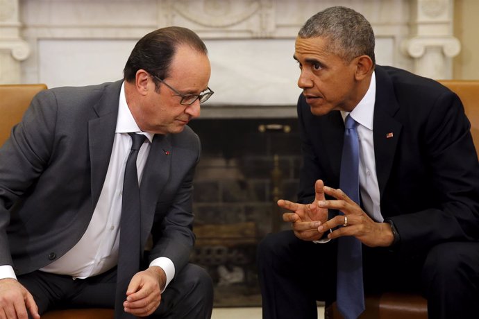 Obama recibe a Hollande en la Casa Blanca