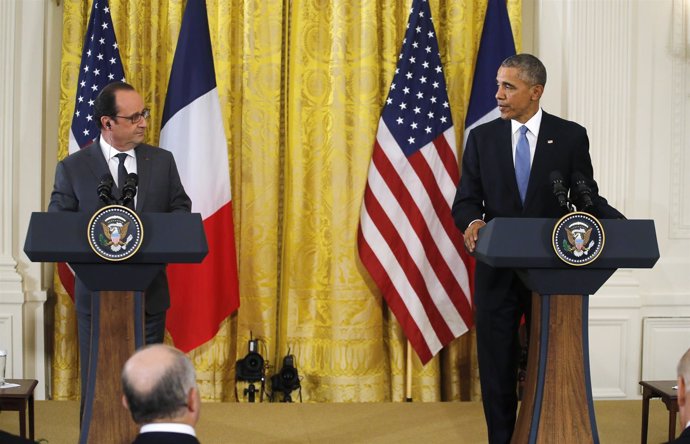 Obama recibe a Hollande en la Casa Blanca