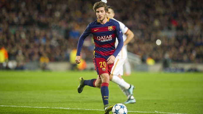 Sergi Roberto en el Barcelona - Roma