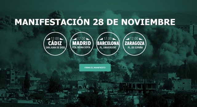 Manifestaciones #NoEnNuestroNombre convocadas para el 28 de noviembre en España
