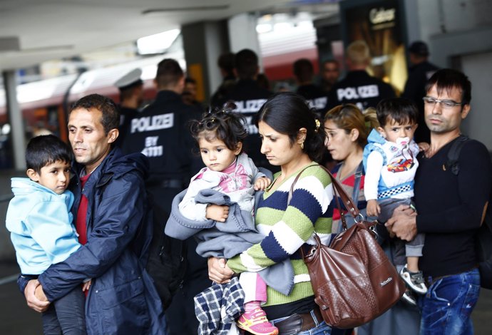 Refugiados llegan a la estación de Munich