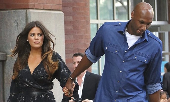 NATIONAL PHOTO GROUP Khloe Kardashian and Lamar Odom are all smiles after attend
