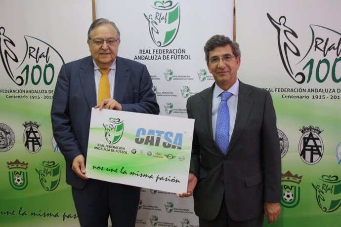 El presidente de la RFAF, Eduardo Herrera, y  de Grupo CATSA, José María Lancha.