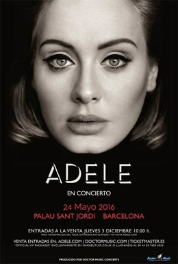 Cartel del concierto de Adele en Barcelona