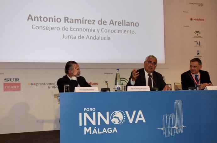 Consejero de Economía, Antonio Ramírez de Arellano, en un foro en Málaga