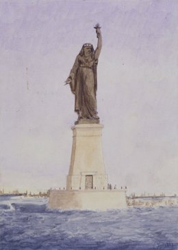 Diseño original de la Estatua de la Libertad, por Auguste Bartholdi 