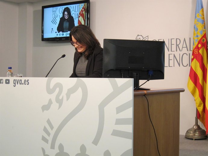 Oltra en la rueda de prensa posterior al pleno del Consell