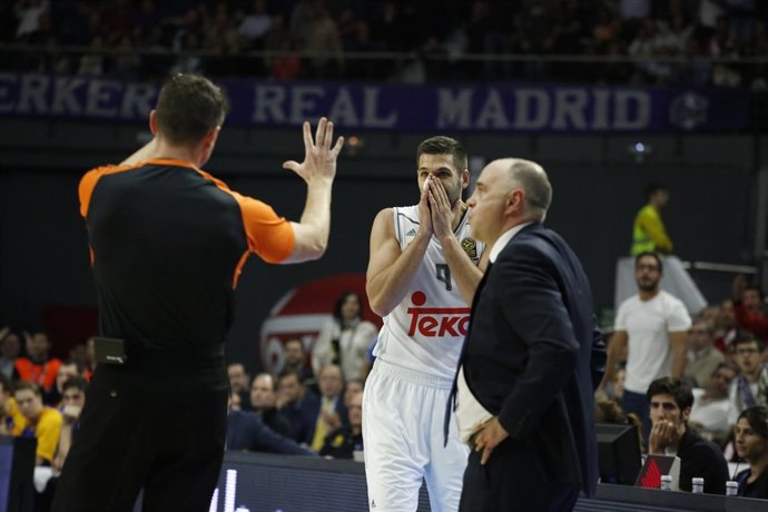 Real Madrid-Khimk, Felipe Reyes y Pablo Laso. 