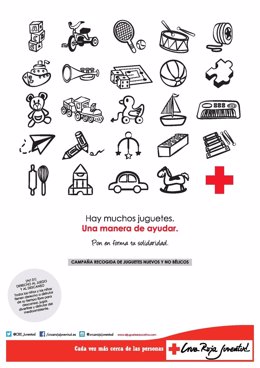 Cartel de la campaña de recogida de juguetes de Cruz Roja
