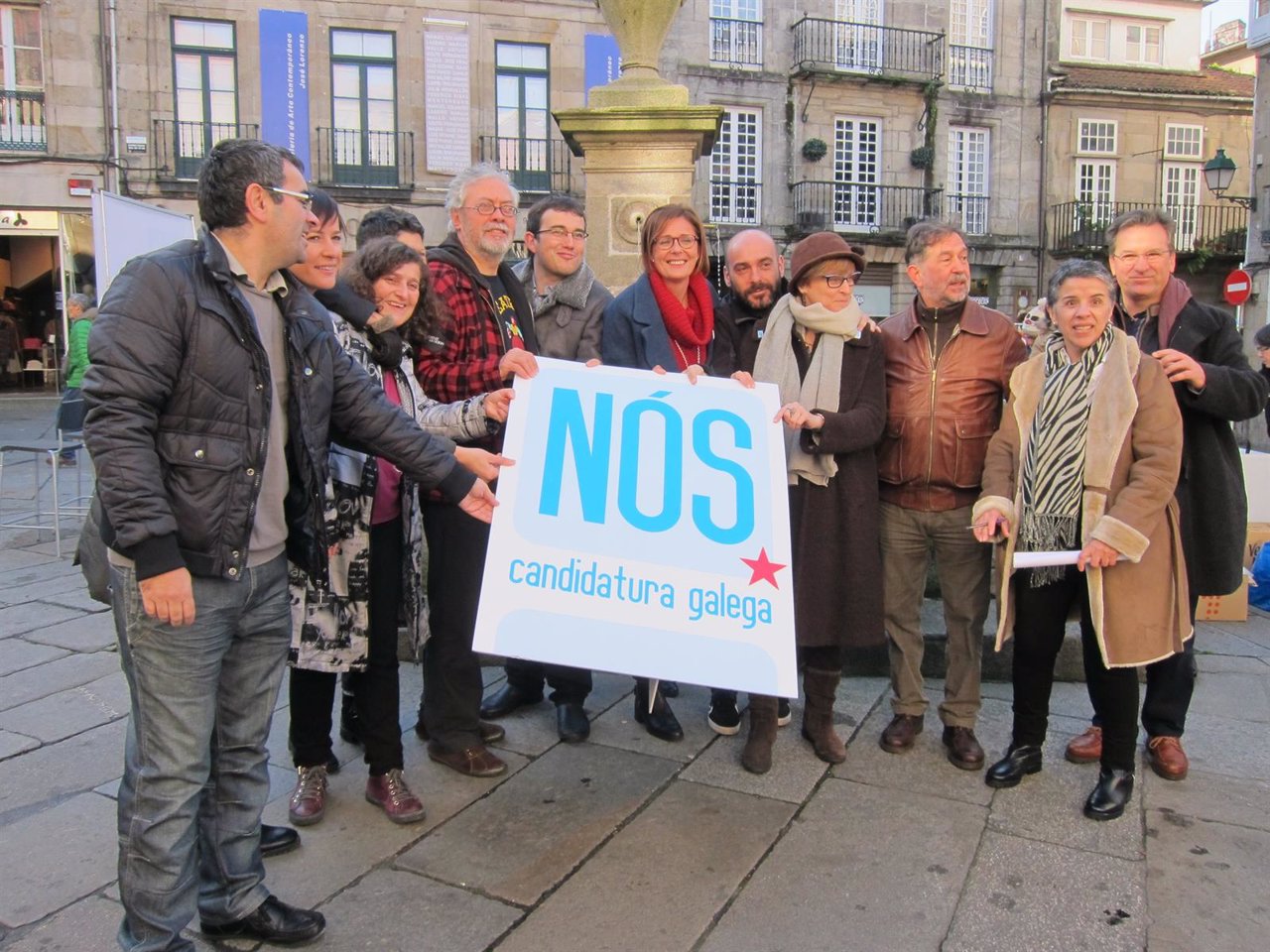 Acto de Nós Candidatura Galega en la Praza do Toural de Santiago