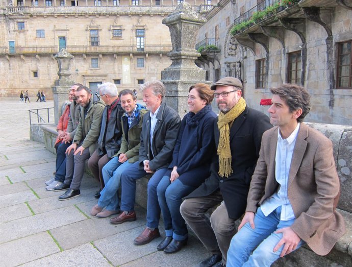 Alcaldes de 'Ciudades por el bien común' en Santiago de Compostela